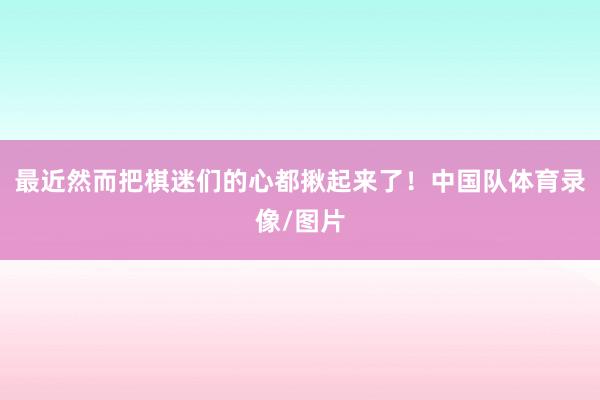 最近然而把棋迷们的心都揪起来了！中国队体育录像/图片